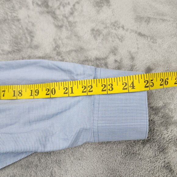 John Varvatos Star USA Men's Dress Shirt Size 18 34/35 Blue Regular Fit Stretch - Picture 12 of 14